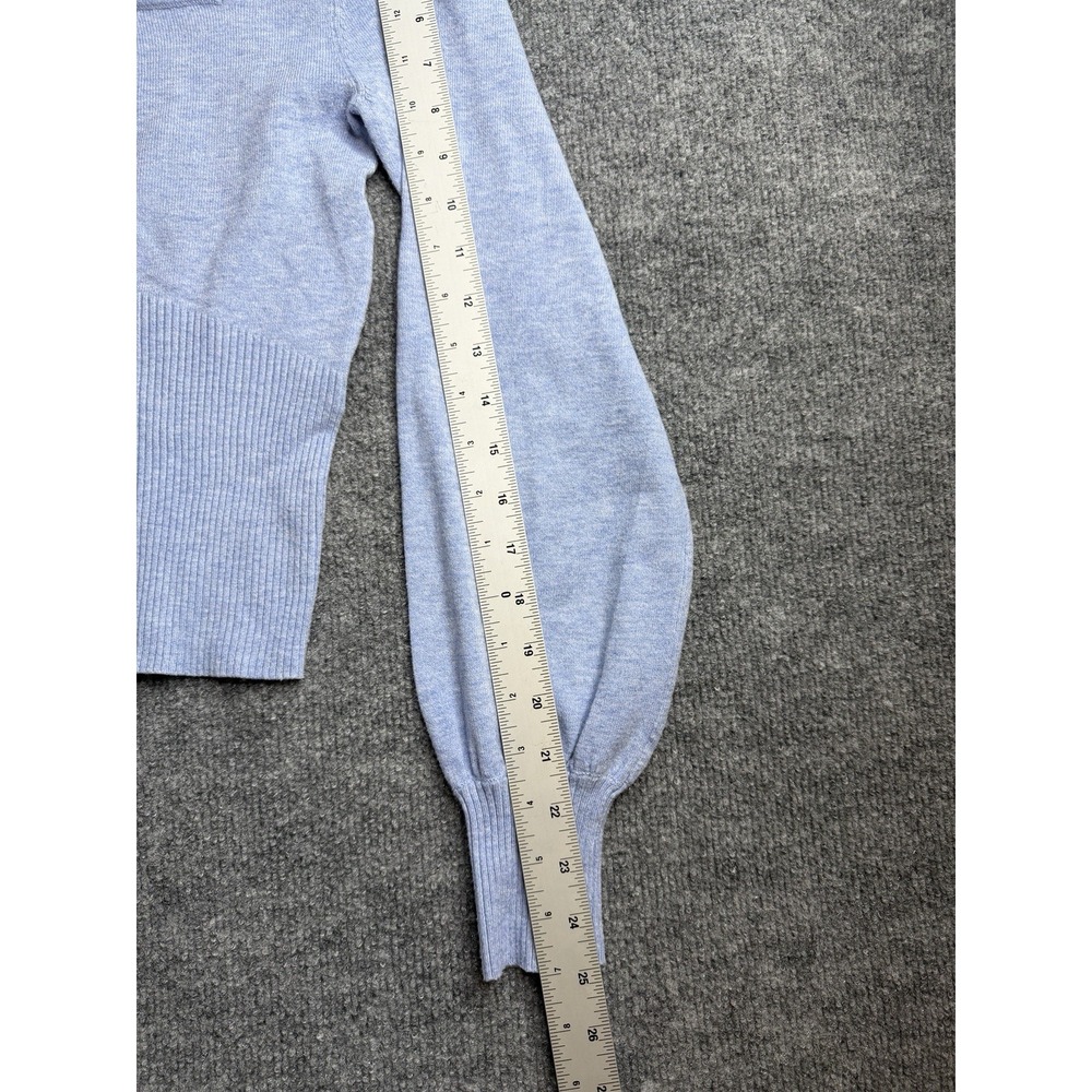 And Now This Blue Size XSmall Long Sleeve Blouse Square‎ Neck Sweater Crop Top - Picture 6 of 9
